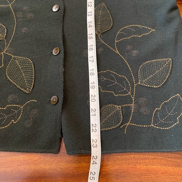 Vintage Jillian Jones 100% Wool Women’s Green Floral Fall Embroidered Jacket - Picture 7 of 8